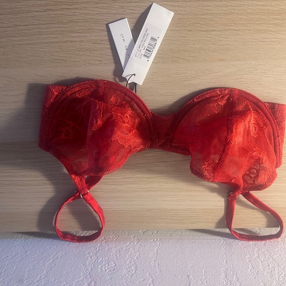 Fleur du Mal Red Lace Bra and Panty Set - Picture 6 of 8